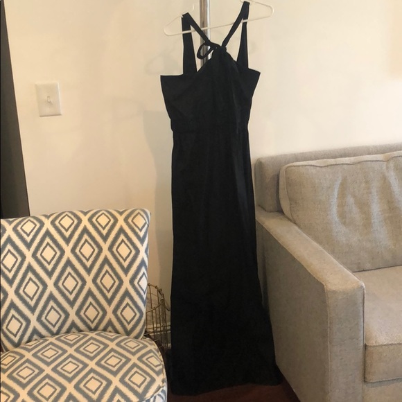 Black side halter maxi dress - Picture 1 of 2